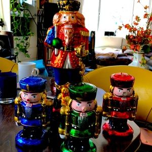 Christmas candles toy soldiers and music box